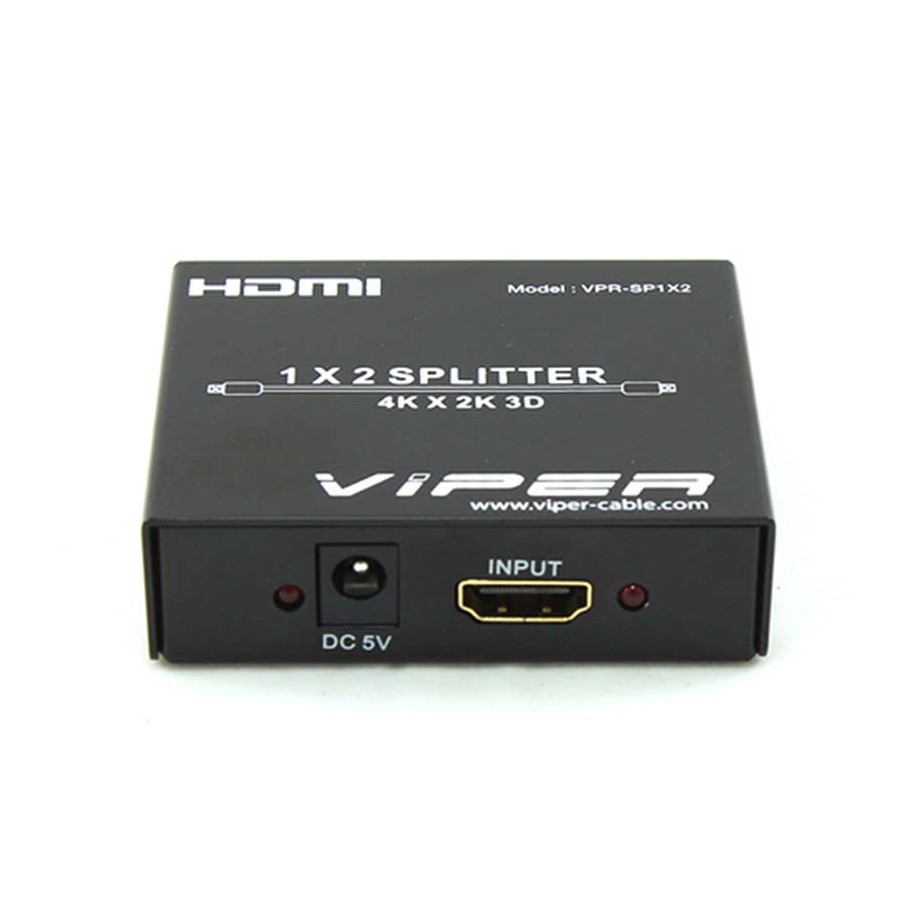 VPR-SP1X2 HDMI Splitter 1 x HDMI Input and 2 x HDMI Output Black