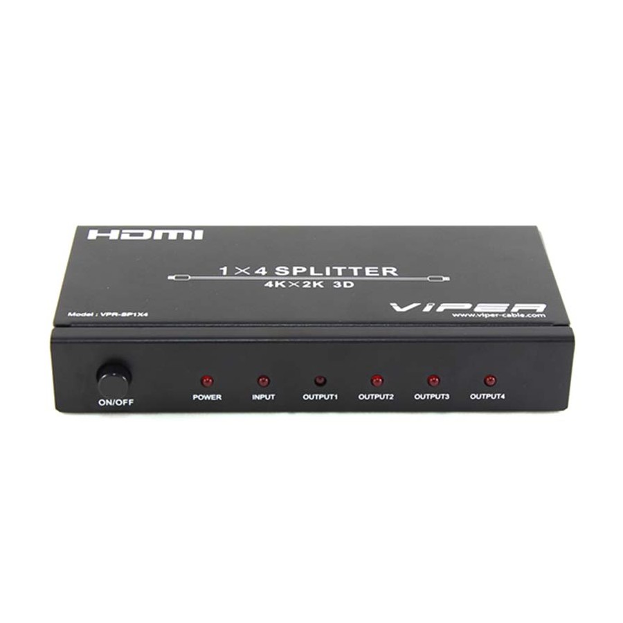 VPR-SP1X4 HDMI Splitter 1 x HDMI Input and 4 x HDMI Output Black