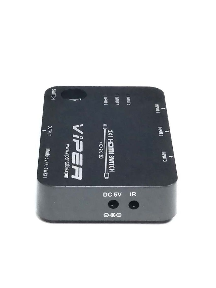 VIPER VPR-SW3X1 HDMI Switch 3 x HDMI Input and 1 x HDMI Output Black