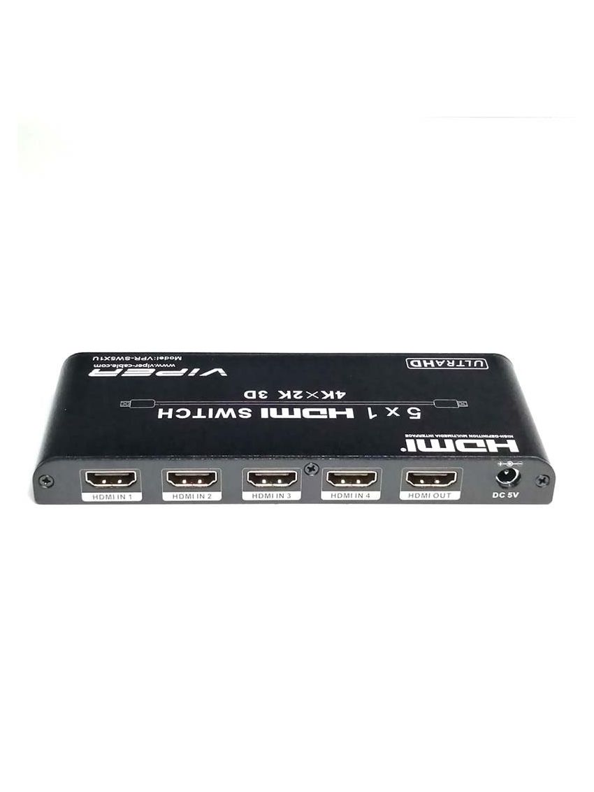 VIPER VPR-SW5X1U HDMI Switch 5 x HDMI Input and 1 x HDMI Output Black
