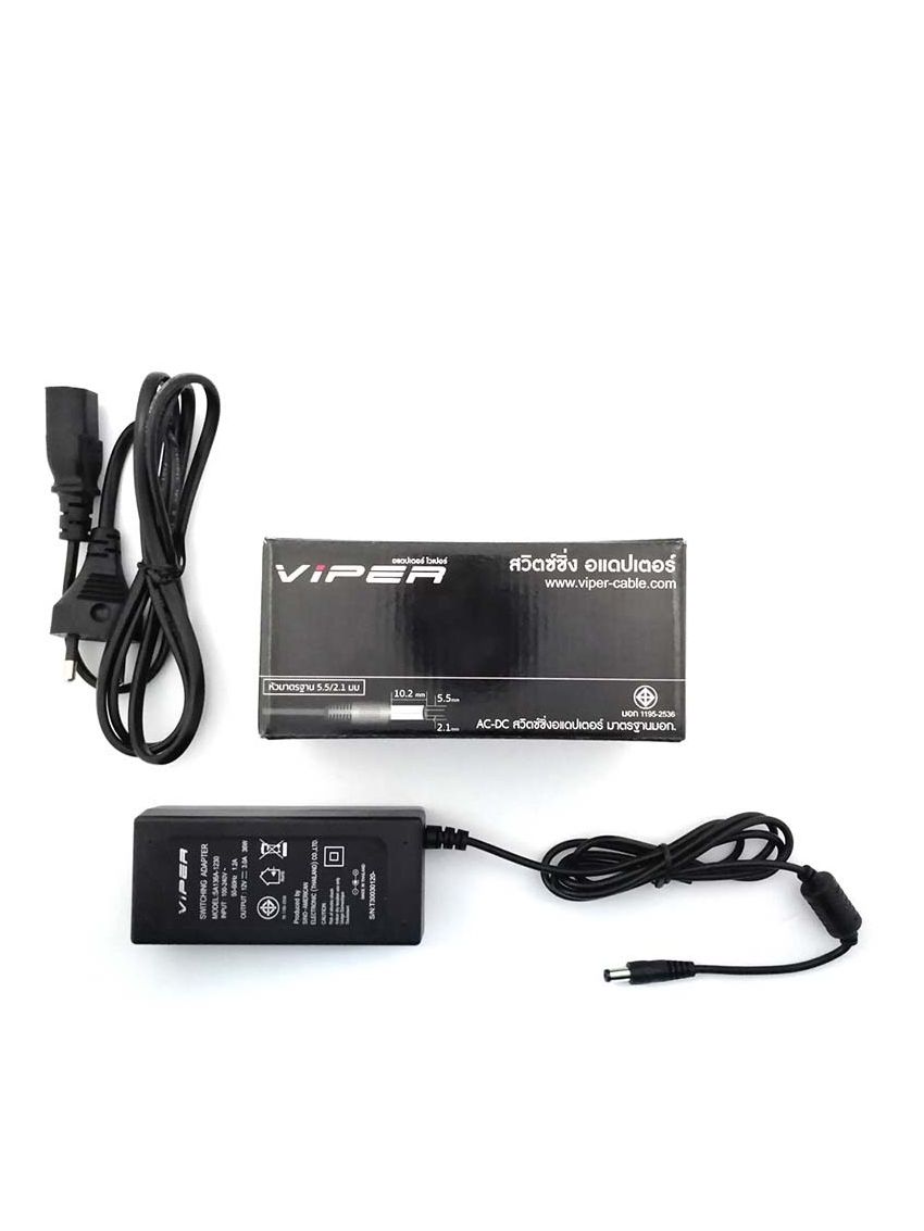 VIPER VPR1230-2.1 12V/3A ( 2.1x5.5 ) 36 watt Adapter Black
