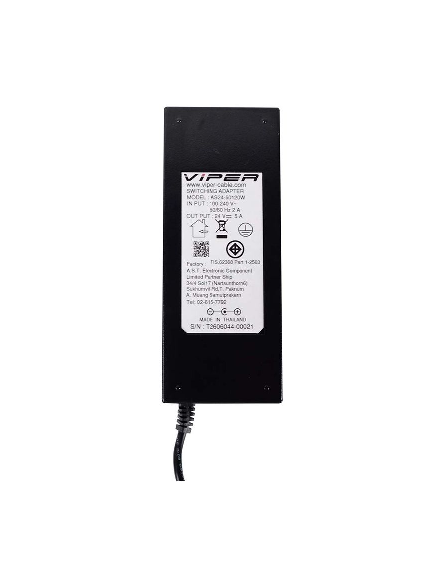 VIPER VPR2450-250550 24V5A TIS Switching Adapter Black