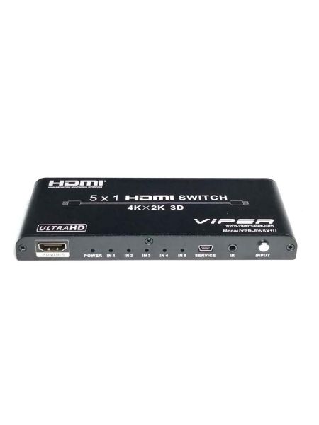 VIPER VPR-SW5X1U HDMI Switch 5 x HDMI Input and 1 x HDMI Output Black